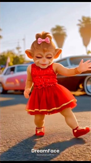 Cute Baby Monkey Dance Goes Viral 🐵🔥 #dance