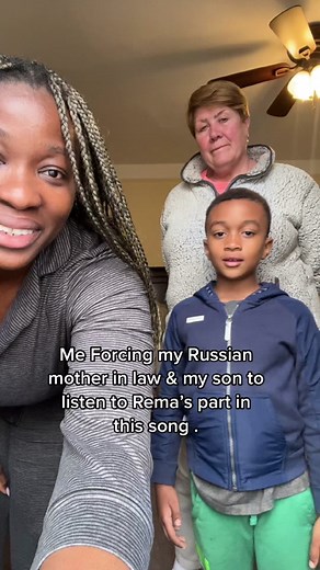 Russian Family Dancing to Rema's Song Challenge