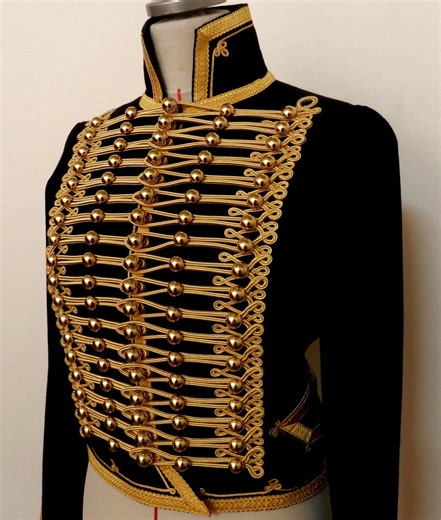Dolman Hussar Jacket Melton Wool Military: Gold Braid Costume Jacket - Etsy