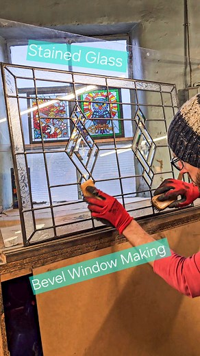 11M views · 263K reactions | It's Friday!  In this weeks video I've been making this traditional diamond bevel cluster transom window. No coloured glass in this project and it's all straight lead work with not a bend insight! A little bit different to get my teeth into  | Light Leaded Designs | Facebook