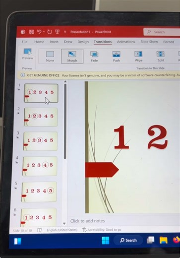 🧑‍💻 ការប្រើប្រាស់ Morph Transition និងកំណត់ Auto Slide ក្នុងកម្មវិធី PowerPoint 🟠🖥️📚 #Morph #Auto_slide #PowerPoint #cscomputer