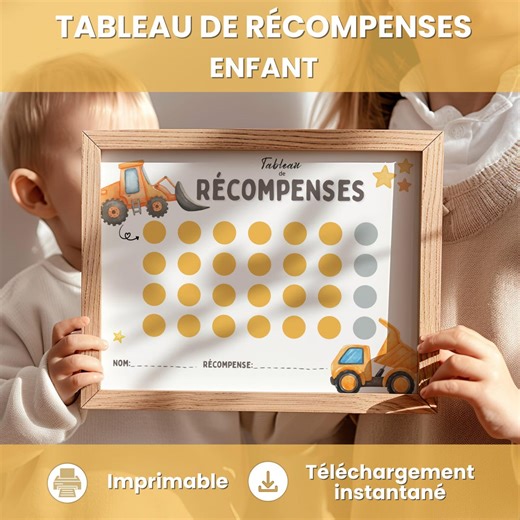 Tableau Récompense Enfant Camion, Tableau Comportement, Système Récompense Camion, Routine Enfant, Motivation Enfant, Affiche Imprimable - Etsy