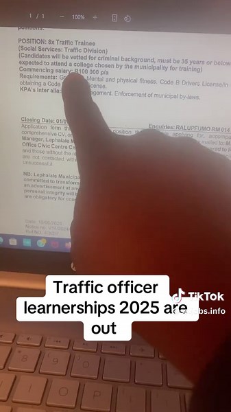 Traffic Officer Learnerships 2025 Now Open for Applications