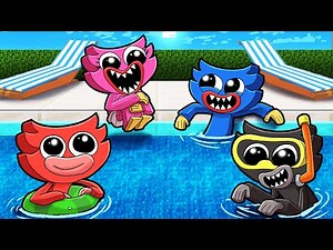 Huggy Wuggy POOL PARTY Surprise! (Minecraft)