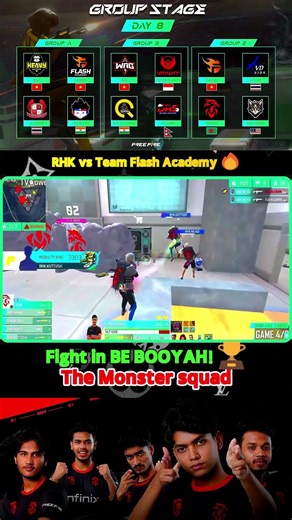 RHK vs Team Flash Academy 🔥 | Fight in BE BOOYAH! 🏆 #rhk #garenafreefire #freefireshorts