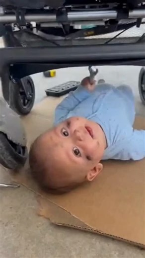 1.4K views · 42 reactions | Baby's First Job: The Stroller Mechanic! 藍藍藍 #baby #funny #cute #lol #mechanic #stroller (or #pram) #funnybaby #babies #babysfirstjob #staged #workinghard #handyman #tuneup #greasemonkey #dirtyjob #tools #bossbaby #babiesofinstagram #viralvideo #explorepage #fyp #babytok #funnyvideos #parenting #momlife #dadlife #comedy | Abdullah Megdad | Facebook
