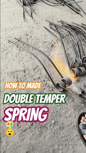 🔥 Double Spring Tempering Process | Strong Iron Spring Making Tutorial#agriculture #wireworks #shots