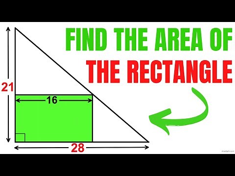 Find the Area of the Green Rectangle inside of the Right Triangle | Step-by-Step Tutorial
