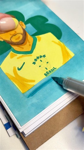 Turning Neymar Jr.’s World Cup sticker into a drawing! ⚽🎨✨ #worldcup #football #dj #copadomundo