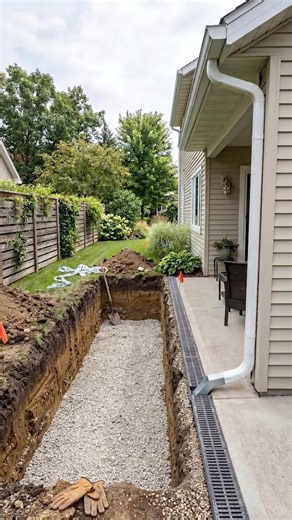 French Drain Installation That Saved This Backyard From Flooding! | French Drain