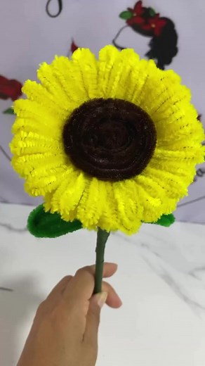 Girasol hecho con la técnica de la tapita