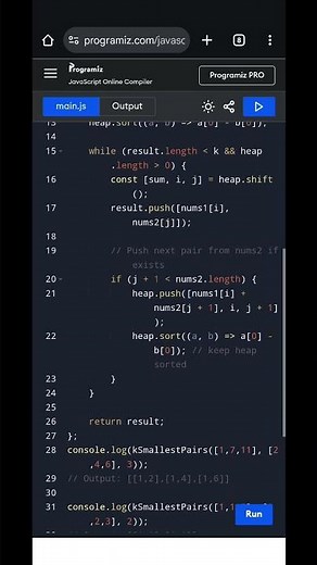💥 JavaScript K Smallest Pairs Solution | LeetCode Problem Explained