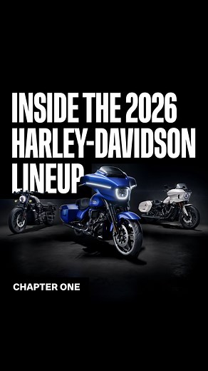 Chapter 1 of the 2026 Harley-Davidson® lineup reveal is here. From the Street Glide® and Road Glide® to the Cruisers and Revolution Max bikes, every machine carries the pride, craft, and attitude of the people who live it every day. Hit the link to watch the Chapter 1 Reveal film: https://bit.ly/48XB86h Chapter 2 drops January 15 with even more all-new models on the way. #HarleyDavidson | Harley-Davidson Switzerland