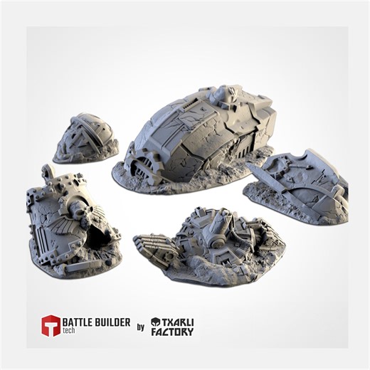 Crashed Titan Terrain, Fallen Mech Battlefield Scenery for 28mm 32mm Grimdark Sci-fi Wargaming RPG 3D Printed - Etsy