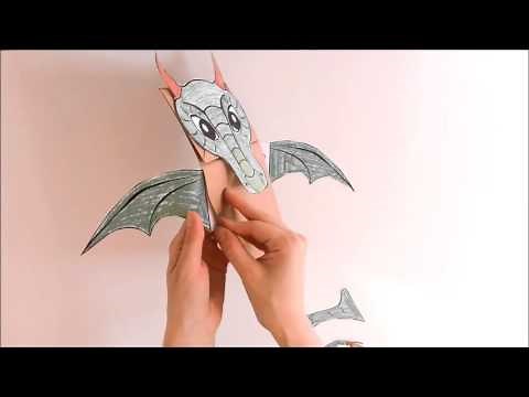 How to make a dragon paper bag puppet