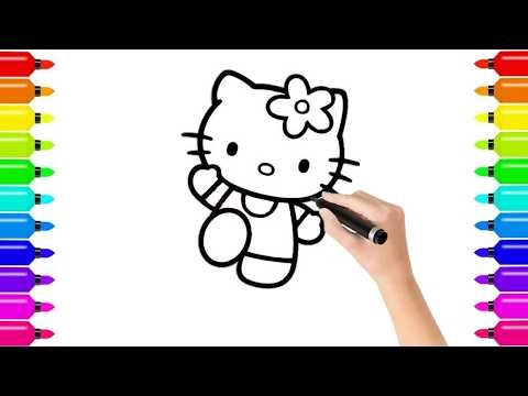 Hello Kitty Drawing Tutorial 🎀🐱 | Simple Cartoon Drawing