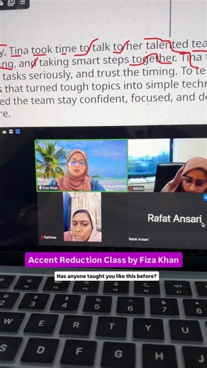 Fiza Khan on Instagram: "About today’s Accent Reduction Class! To enrol WhatsApp at 8103923759"