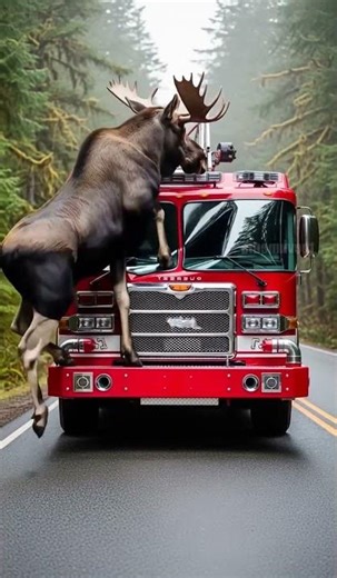 A Moose Prevents A Catastrophic Accident! #animals #rescue #wildlife