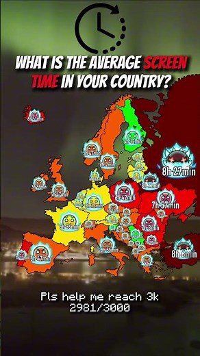 What is the average screen time in your country? #map #mapper #mapping #mappingvideos
