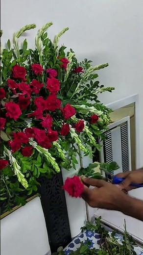 How to Make Wedding Room Decoration with Red Roses Fresh Flowers,First Night Married Bedroom #shorts