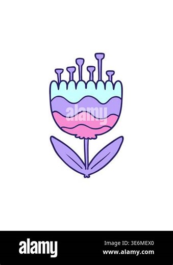 power up animation of cartoon patterned flower Stock Video Footage - Alamy