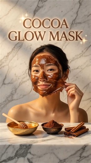 The Secret to Korean Glowing Skin! 🍯🍫 Cocoa, Cinnamon & Honey Face Mask | #GlassSkin #BeautyTips