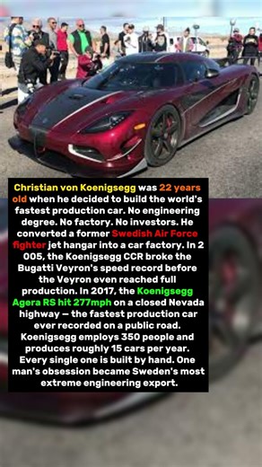 Koenigsegg Built the World's Fastest Car in a Former Fighter Jet Factory. One Man Started It at 22