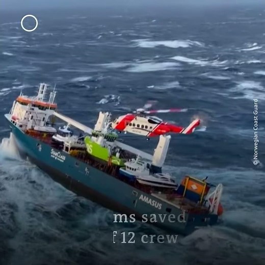 Coast guard saves crew from Dutch cargo ship in danger of capsizing | DW News