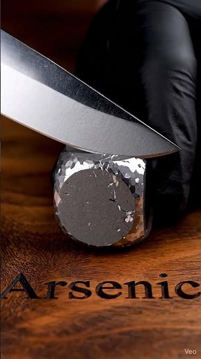 Slicing Glassy Gray Arsenic — Sharp Metallic ASMR #aiasmr #satisfying #cuttingart