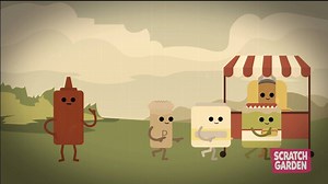 Our newest video is called the Weenie Man! He owns a weenie stand! Also viewable here: https://youtu.be/axMuqMdLwwY | Scratch Garden