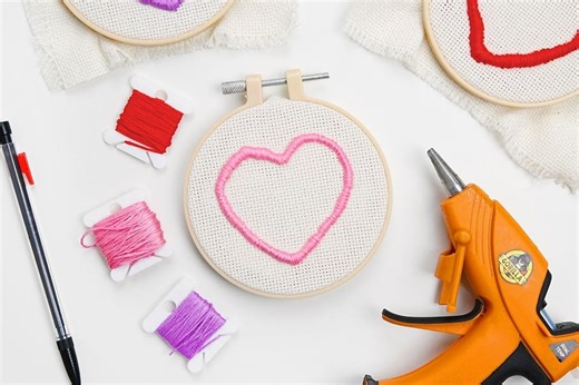 Hot Glue Heart Embroidery | Easy 3D Embroidery Hack