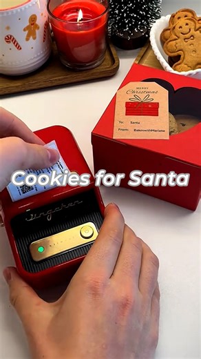 NIIMBOT Official on Instagram: "Making my Christmas gifts extra cute with the NIIMBOT B21 Label Smart Printer🎅✨ 🎄 Chocolate Chip Cookies for Santa ~12 Large Bakery-Style Cookies Ingredients • 200g unsalted butter • 180g light brown sugar • 80g caster sugar • 1 egg • 450g all-purpose flour • 1 tsp baking powder • ½ tsp baking soda (optional, for extra lift) • Pinch of salt • 250-300g chocolate chips or chunks Method 1. Line a baking tray with baking/parchment paper. 2. Beat the butter, light br