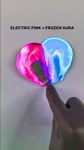 Electric Pink and Frozen Aura Mixing! #colormixing #satisfying