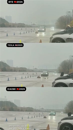 BYD, Tesla and Xiaomi: Front AEB Test in the Rain