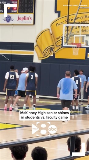 A McKinney High School senior is going viral for his basketball skills in a students vs. faculty game, but his biggest shot was taken off the court. MORE: https://www.wfaa.com/article/news/local/collin-county/mckinney-mother-viral-hs-sports-moment/287-4c57e0ca-eee0-407a-9c97-5cfd5f3b9c64?utm_medium=social&utm_source=facebook_WFAA | WFAA