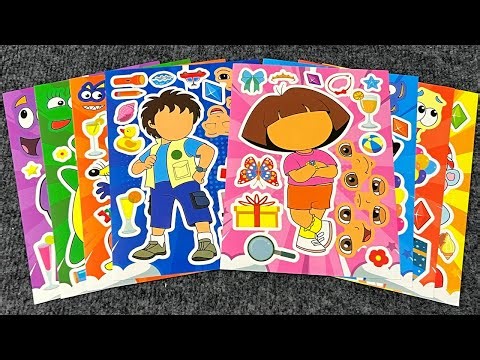 14 Minutes Satisfying💖New Decorate Sticker Book with Surprise Dora the Explorer🌈Unicorn Paper