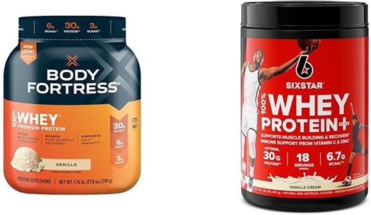 Amazon.com: Body Fortress 100% Whey Vanilla 1.74lbs y Six Star Elite Whey Protein Vanilla Cream 1.8lbs : Salud y Hogar