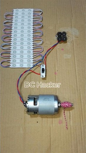 15 LED Light and 4 Buzzers Powering With 775 DC Motor Generator • DC Motor #dcmotor #tech #shorts
