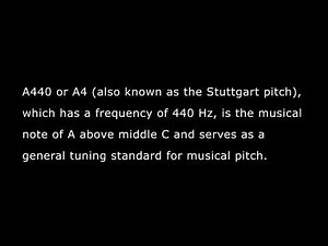 Tuning note: two minutes of A 440 Hertz