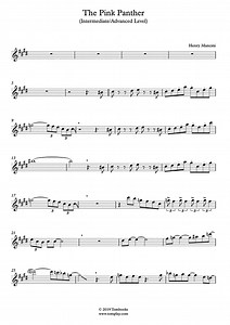 The Pink Panther (Intermediate/Advanced Level, Alto Sax) (Mancini) - Saxophone Sheet Music