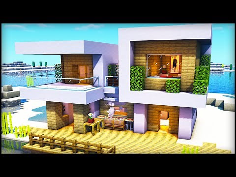 Minecraft Modern Beach House : How to build a Modern House Tutorial
