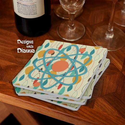Atomic Age Starburst Coasters Mid Century Modern Retro Drink Coasters 1950s Kitchen Accessories Vintage Bar Cart Decor Cocktail Party Decor - Etsy