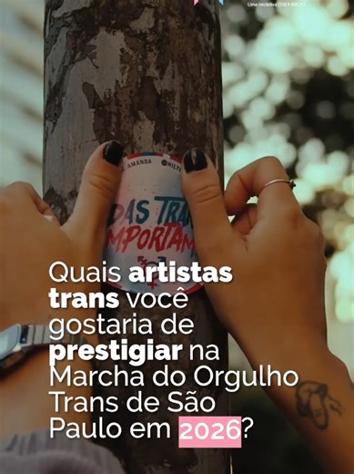 Ei, nós queremos a sua opinião! A construção coletiva é essencial para nós. Por isso, queremos ouvir você, suas opiniões e sugestões para continuar planejando a Marcha de forma colaborativa. Escutar você nos ajuda a criar um espaço seguro, representativo e acolhedor. Com suas ideias e experiências poderemos construir juntes uma Marcha que reflita a diversidade e a pluralidade dos movimentos trans. 🔗 Link do formulário na bio