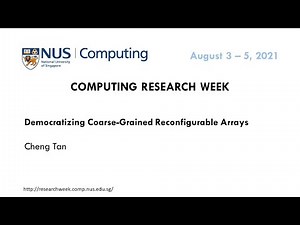 Democratizing Coarse Grained Reconfigurable Arrays by Cheng Tan