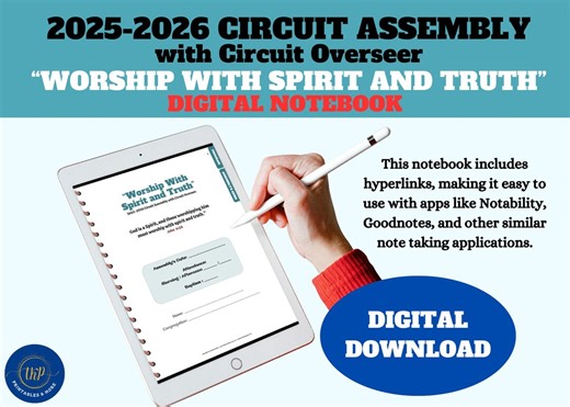 DIGITAL NOTEBOOK ~ Circuit Assembly 2025/2026 – With the Circuit Overseer: 'worship With Spirit and Truth' – Available for Download - Etsy