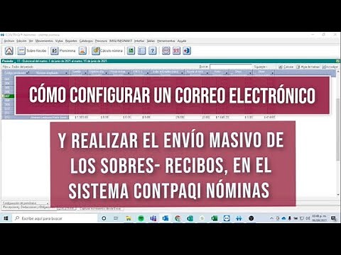 Email configuration and bulk sending of envelopes/receipts, CONTPAQi payroll.