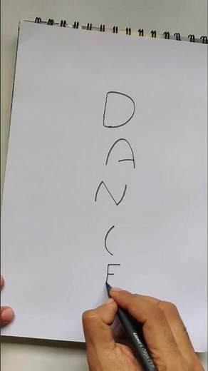 Drawing a beautiful bharatnatyam dancer using the word DANCE/ Easy drawing trick for beginners