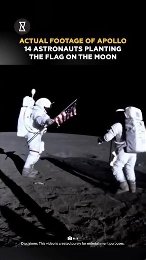 APOLLO 14: The Moment They Planted the Flag on the Moon #trendingshorts #space #nasa