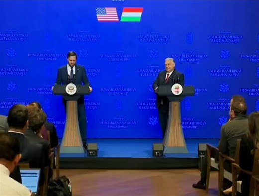 BREAKING: While JD Vance stands next to dictator Victor Orban in Hungary, he just confirmed that the U.S. has just conducted strikes on military targets on Kharg Island, which sits off the southern coast and is Iran's primary oil export terminal.