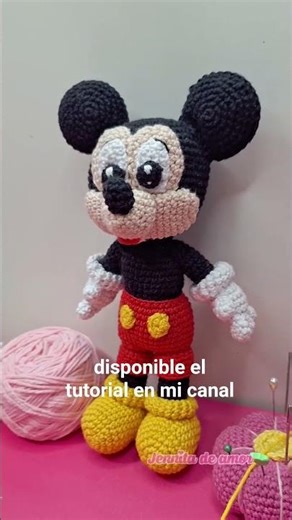 Free Mickey Mouse tutorial on my channel Jennita de Amor #crochet #amigurumilovers #disney #micke...